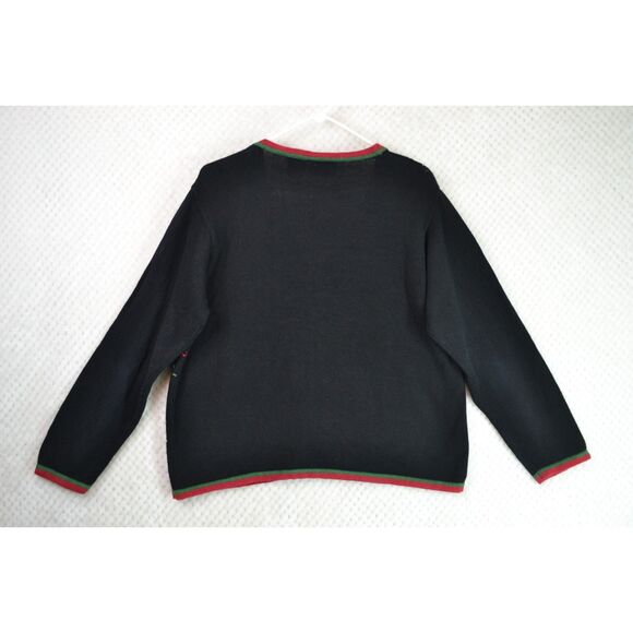 Basic Editions Holiday Women's Large Christmas Embroidered Sweater Cardigan - Picture 8 of 11